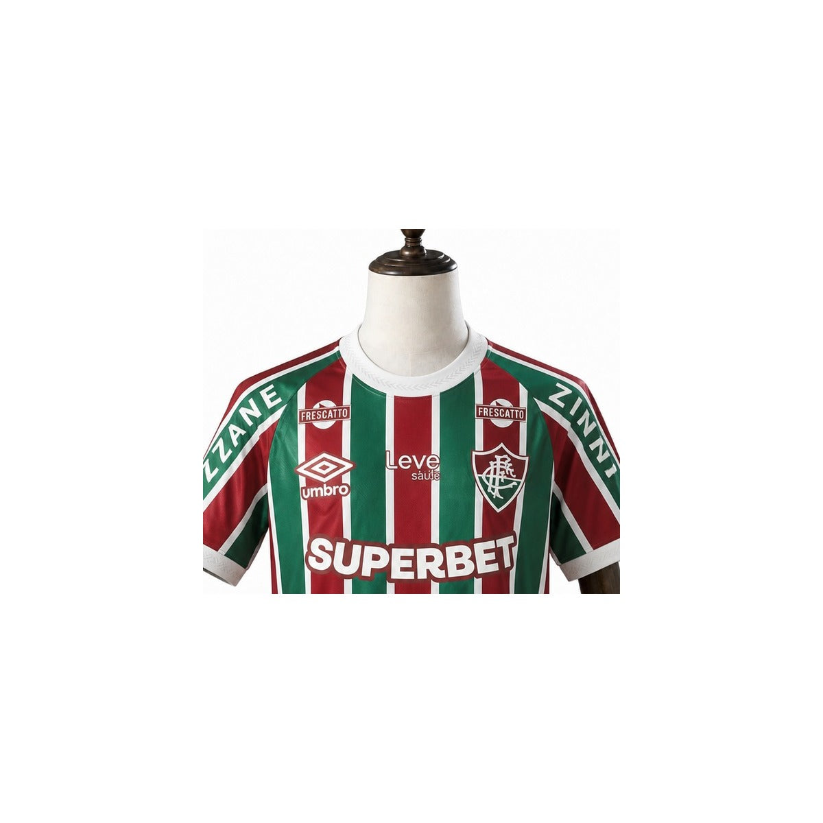 Fluminense 2025/26 Home Player Version Jersey detail wood mannequin white background