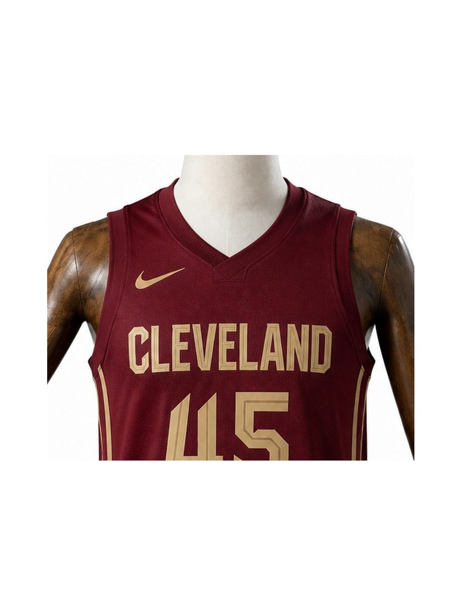 Camiseta NBA Cleveland Cavaliers - 2ª Camisa (Away) detalhe escudo fundo branco padronizado