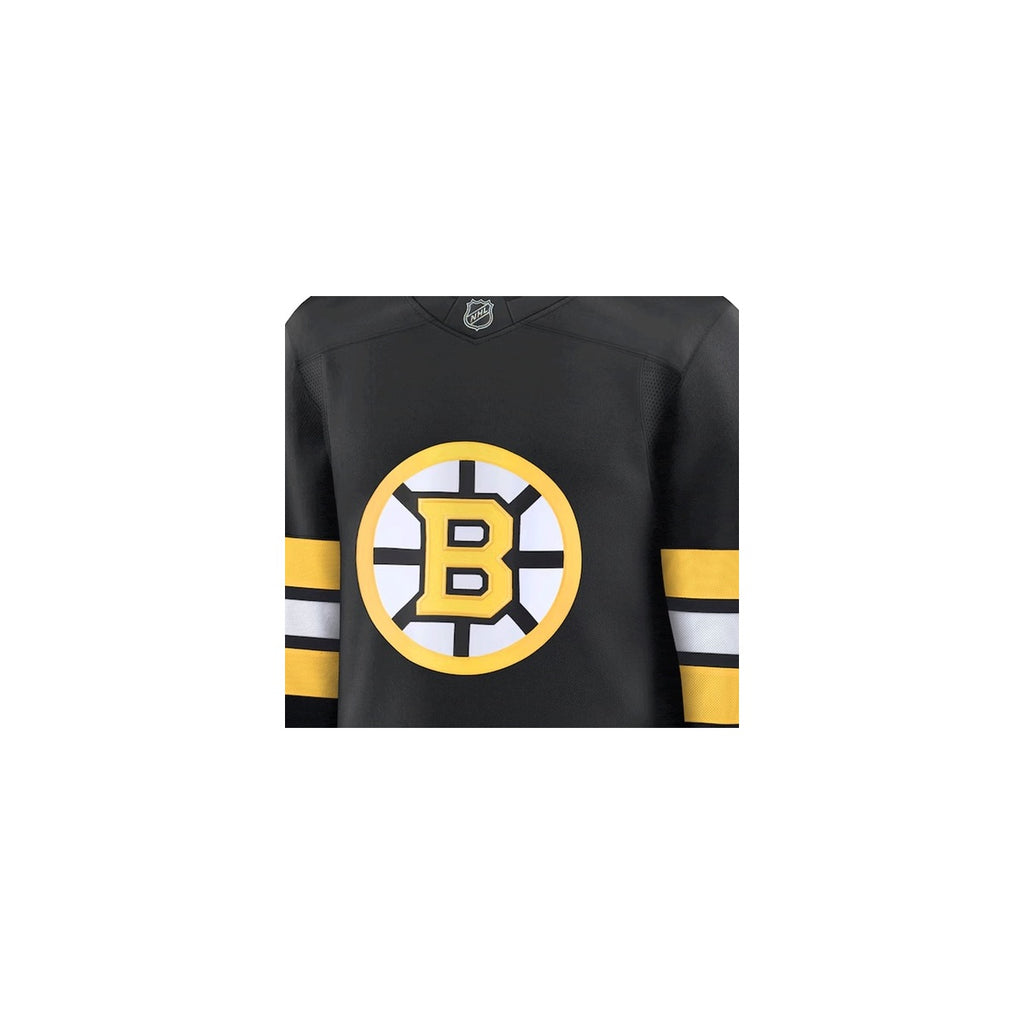 Boston Bruins NHL Jersey – Home & Away detalhe escudo real web fundo branco