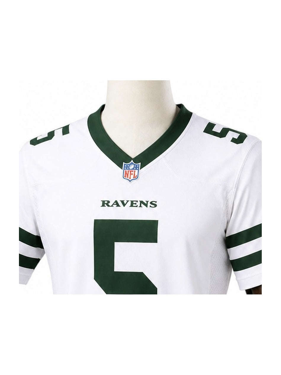 Camisa New York Jets Away (Visitante) NFL detalhe escudo manequim fundo branco
