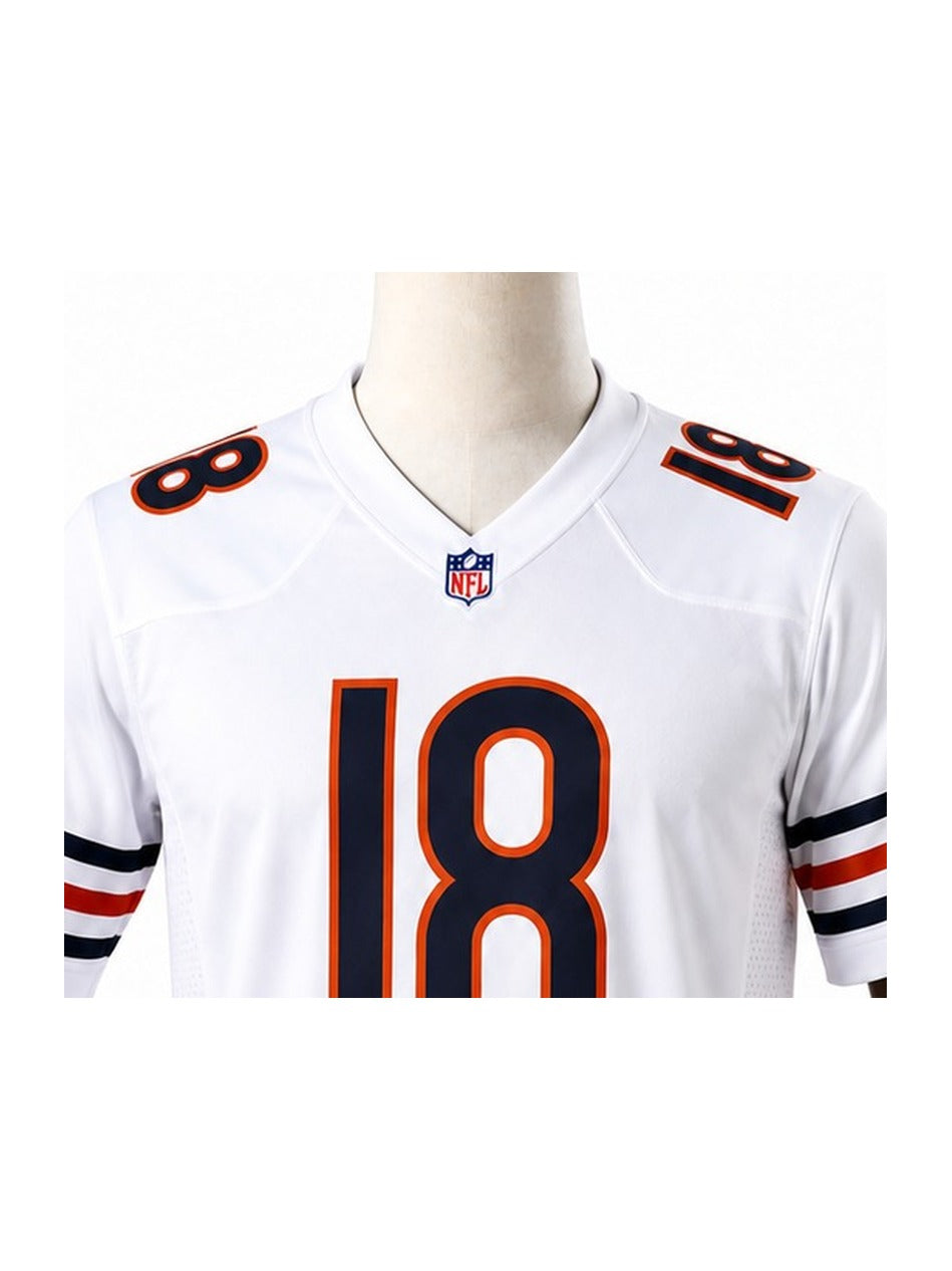 Camisa Chicago Bears Away (Visitante) NFL detalhe escudo manequim fundo branco