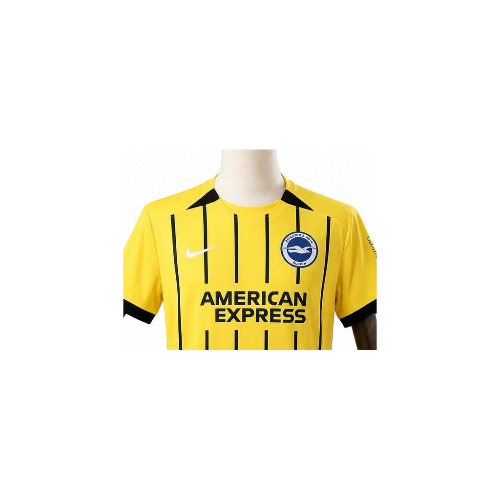 Camisa Brighton - 2º Uniforme Torcedor 2024/25 detalhe escudo manequim fundo branco