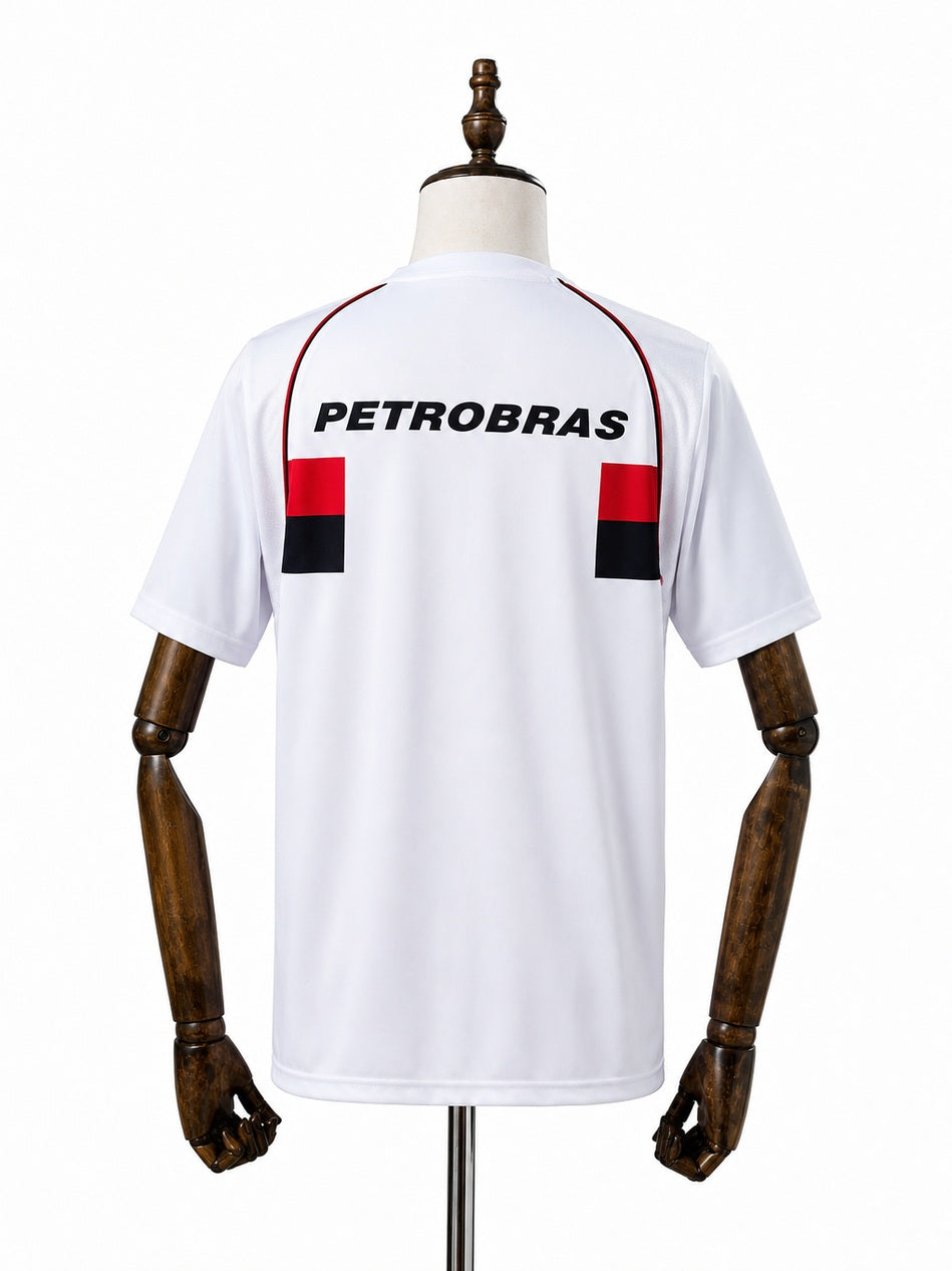 Flamengo 02/03 Away Retro Jersey back wood mannequin white background