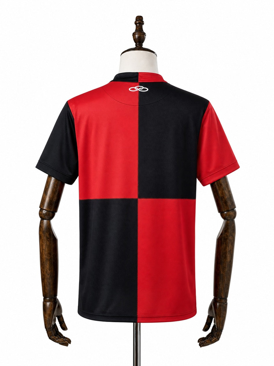 Flamengo 100th Anniversary Home Retro Jersey back wood mannequin white background