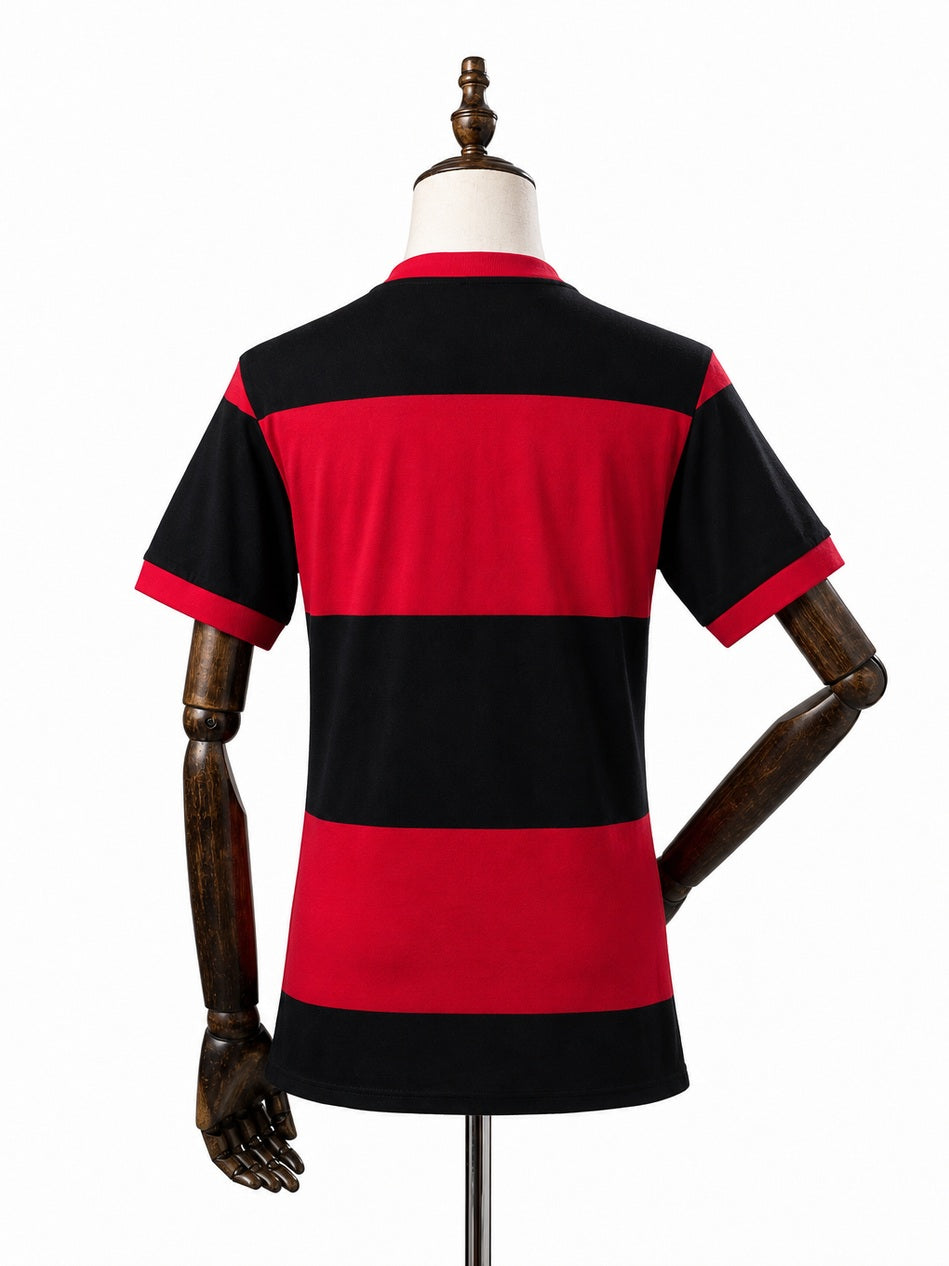 Flamengo 1981 Home Jersey Retro back wood mannequin white background
