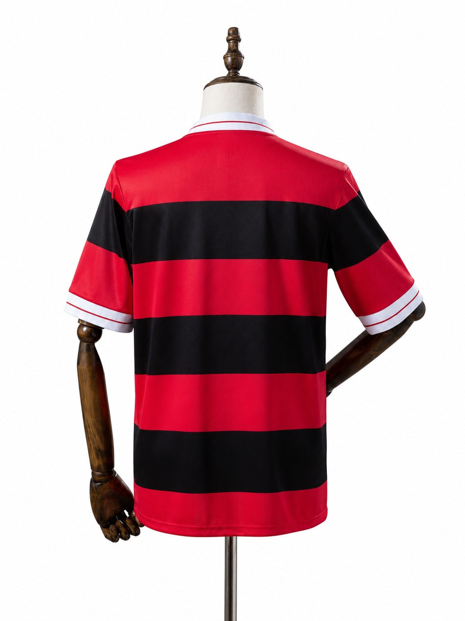 Flamengo 2018 Commemorative Edition Retro Jersey back wood mannequin white background
