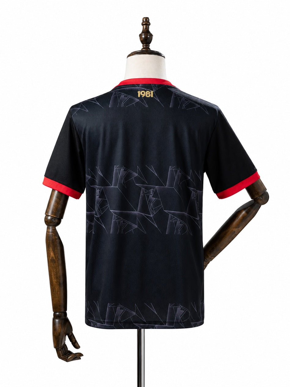 Flamengo 2021/22 Third Away Retro Jersey back wood mannequin white background