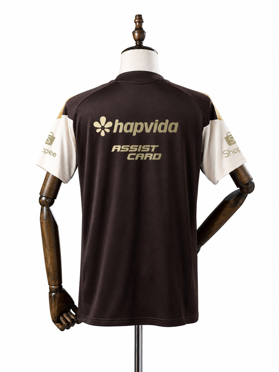 Flamengo 2026/27 All sponsors Training Jersey Brown back wood mannequin white background