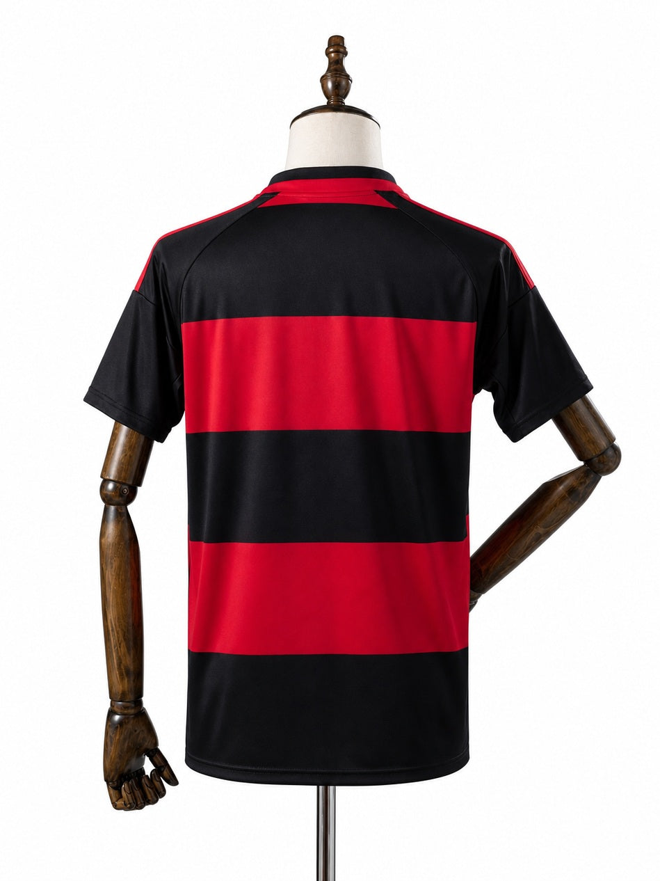 Flamengo 2026/27 Home Jersey back wood mannequin white background