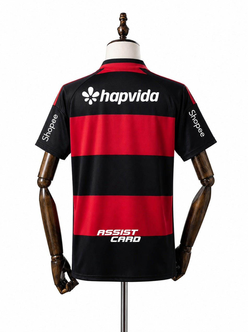 Flamengo 2026/27 Home Jersey back wood mannequin white background