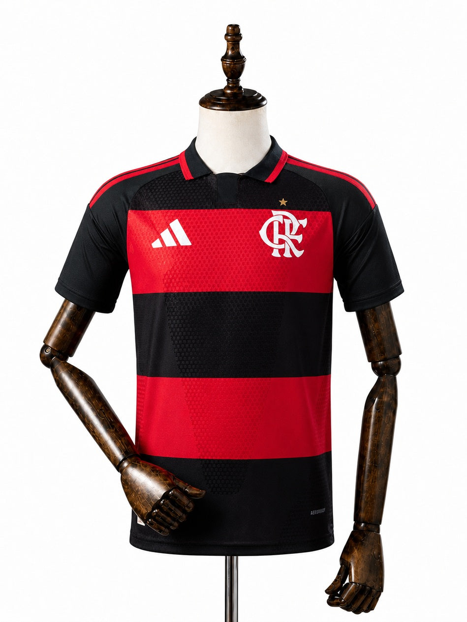 Flamengo 2026/27 Home Jersey Player Edition front wood mannequin white background