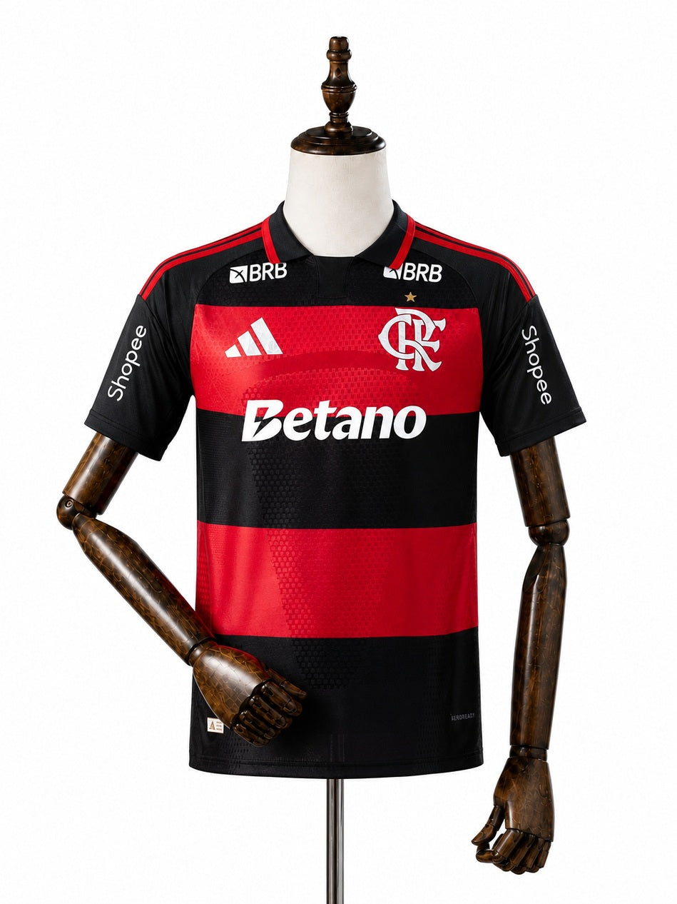 Flamengo 2026/27 Home Jersey Player Edition front wood mannequin white background