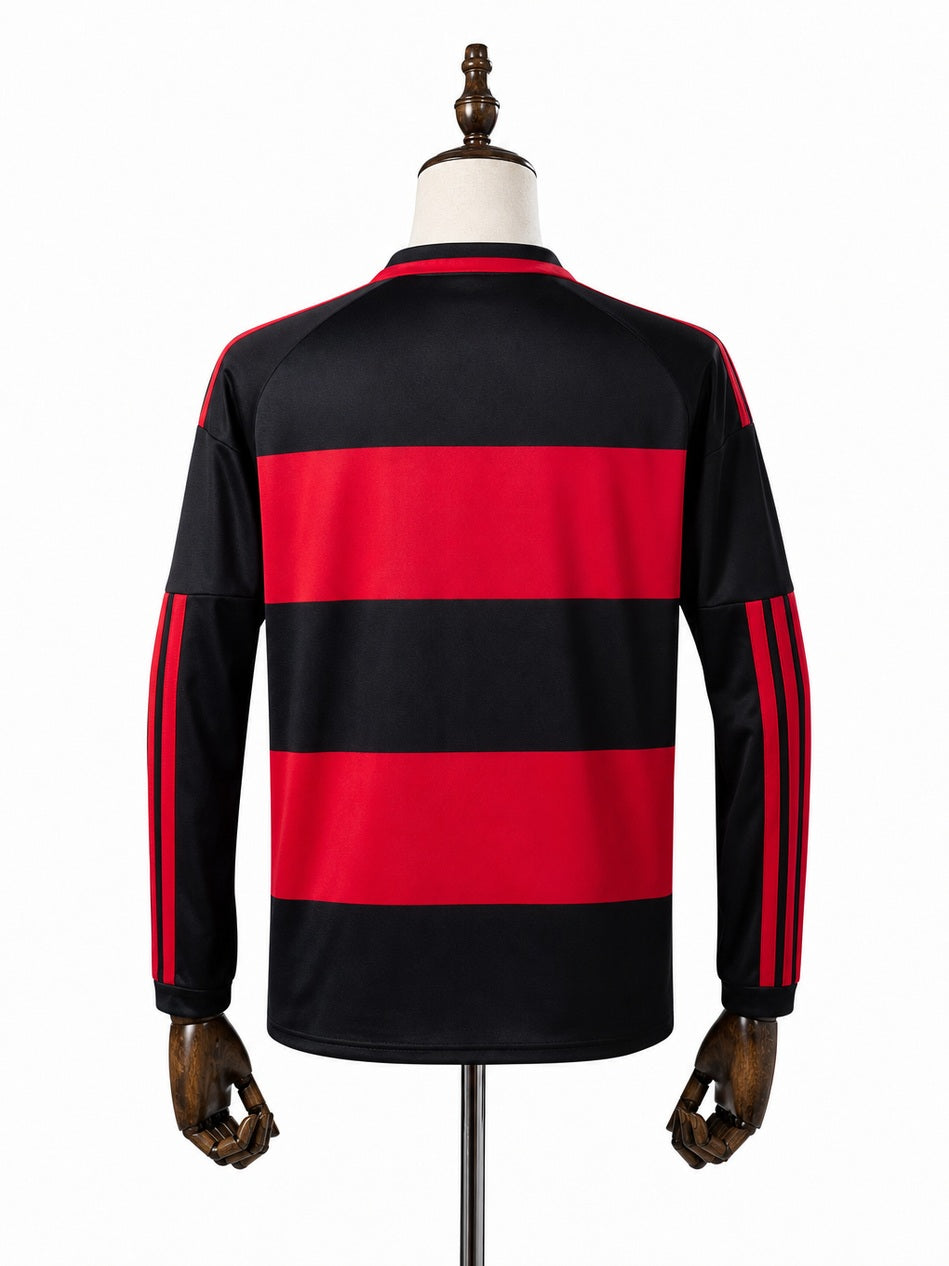 Flamengo 2026/27 Home Long Sleeve Jersey back wood mannequin white background
