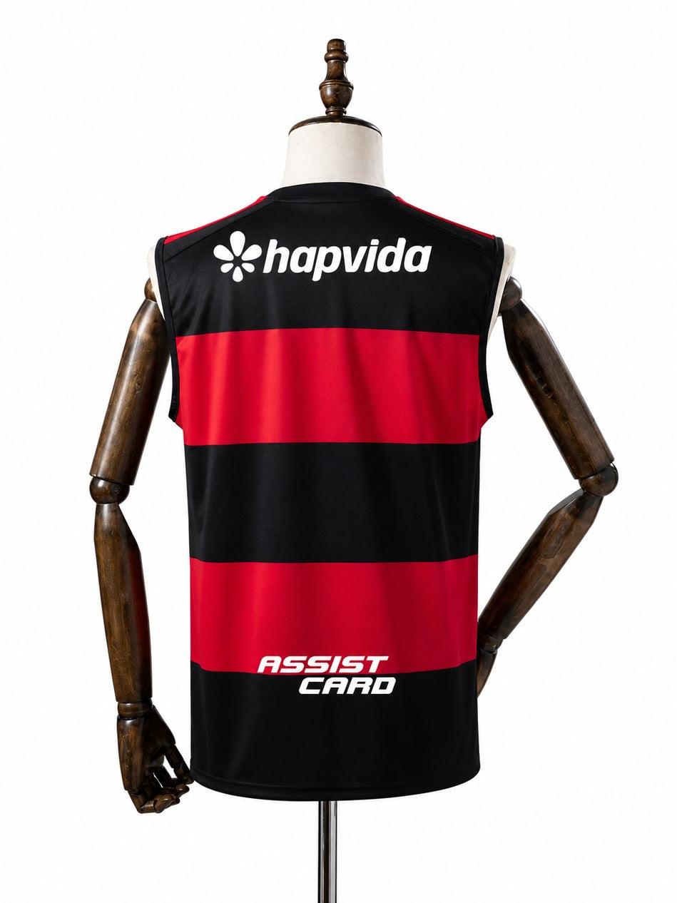 Flamengo 2026/27 Home Sleeveless Jersey back wood mannequin white background