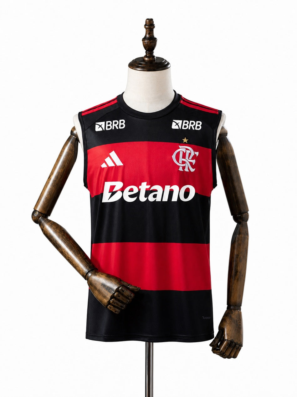 Flamengo 2026/27 Home Sleeveless Jersey front wood mannequin white background