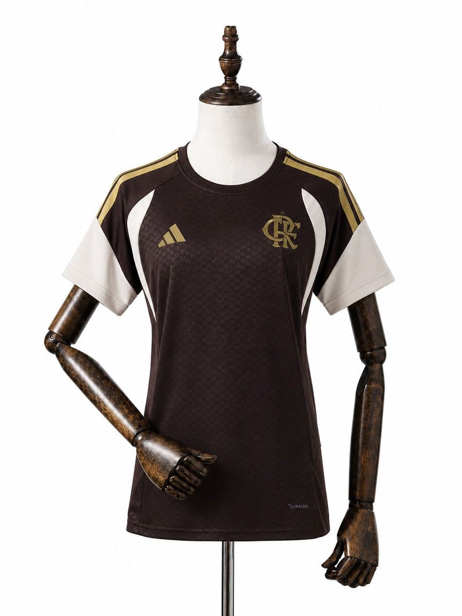 Flamengo 2026/27 Jersey Brown front wood mannequin white background