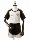 Flamengo 2026/27 Training Kids Kit Brown front wood mannequin white background