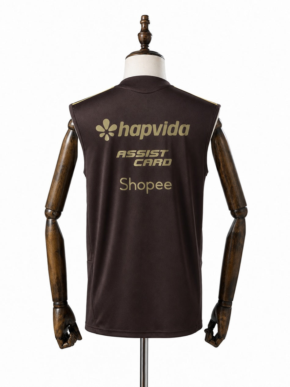 Flamengo 2026/27 Training Sleeveless Jersey Brown back wood mannequin white background