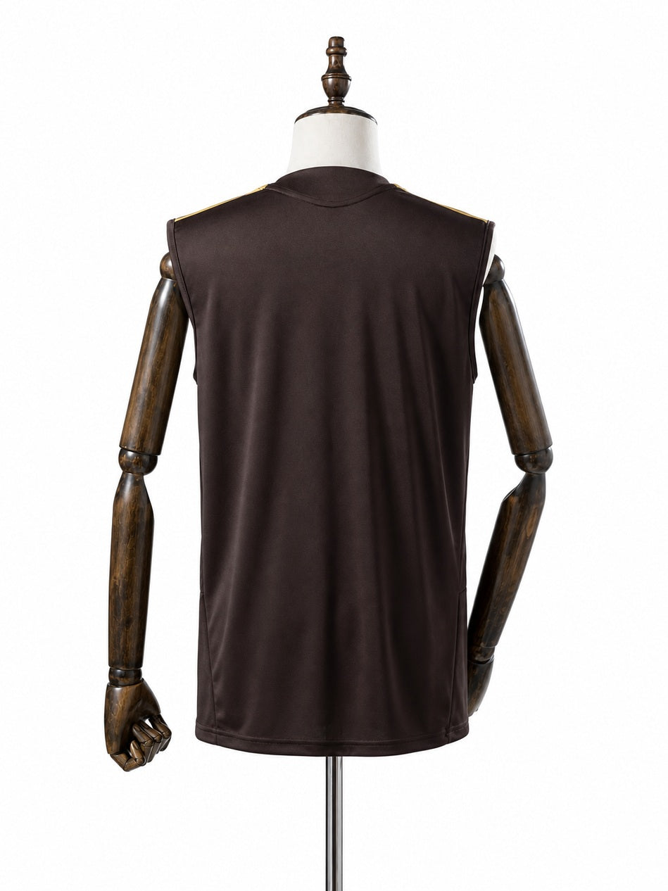 Flamengo 2026/27 Training Sleeveless Jersey Brown back wood mannequin white background