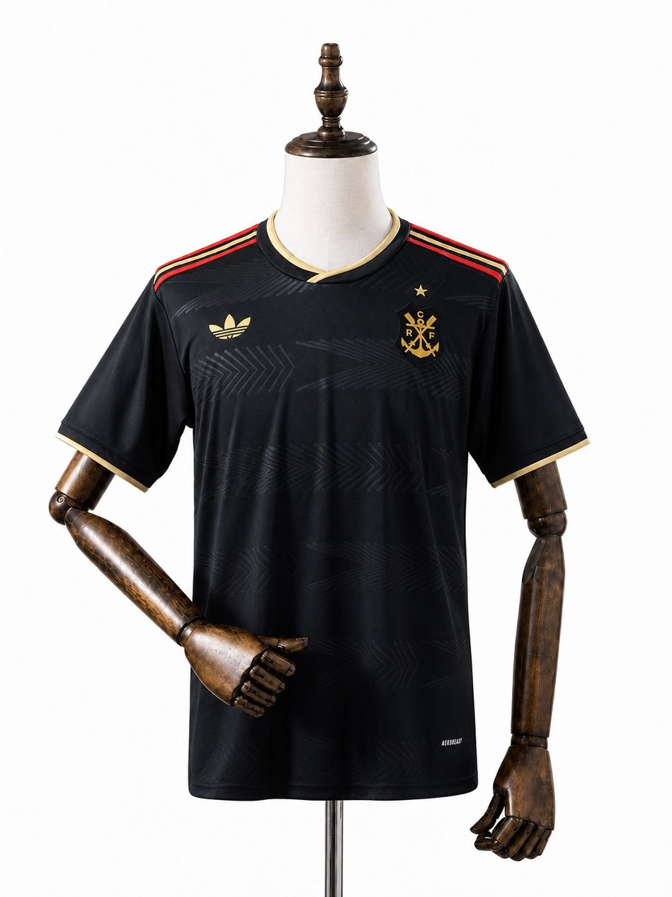 Flamengo 25/26 Special Edition Jersey front wood mannequin white background