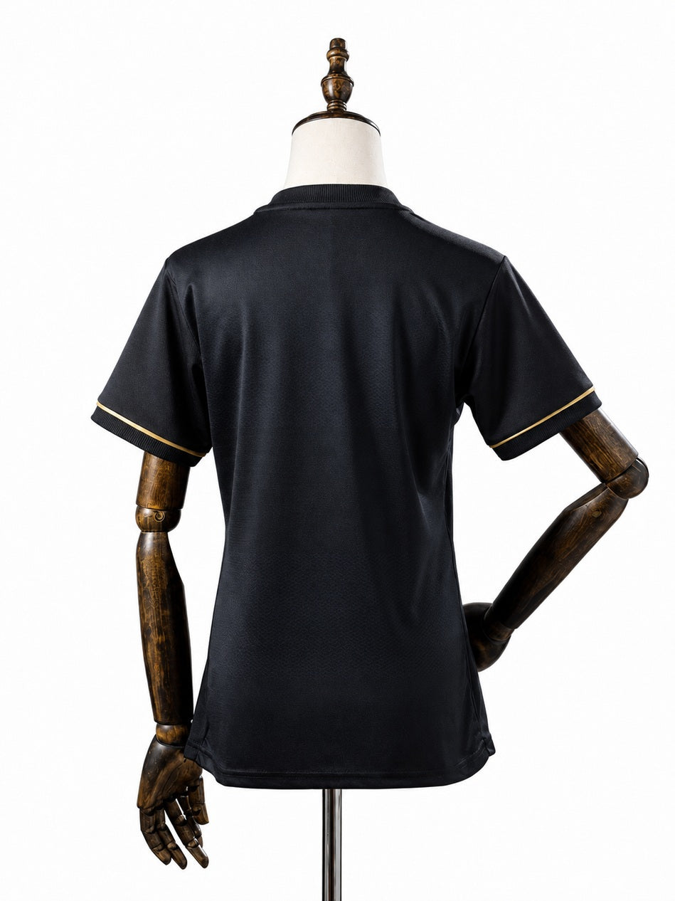 Flamengo 25/26 Women's Special Edition Black Jersey back wood mannequin white background