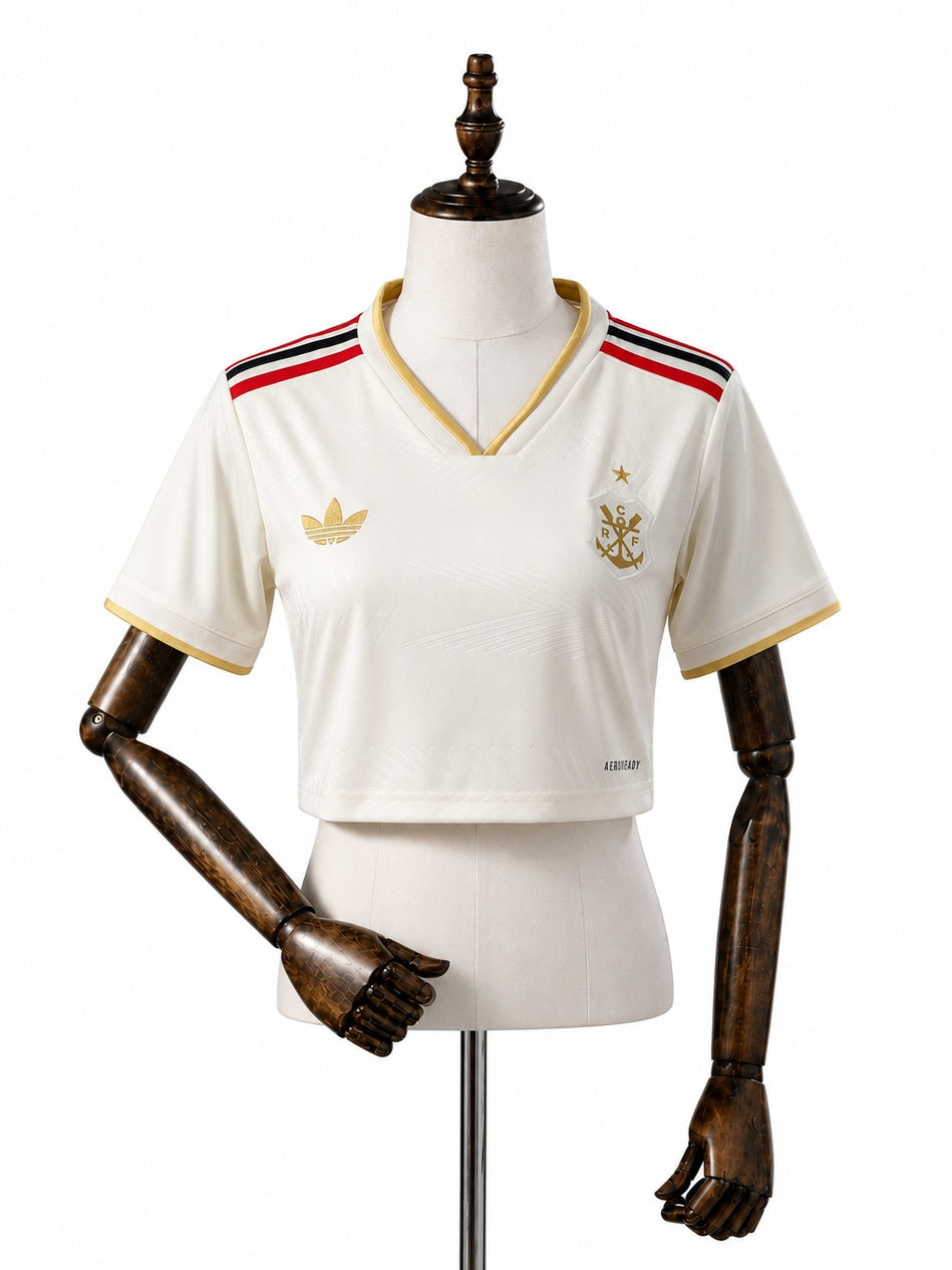 Flamengo 2526 Third Away Women's crop top style front wood mannequin white background