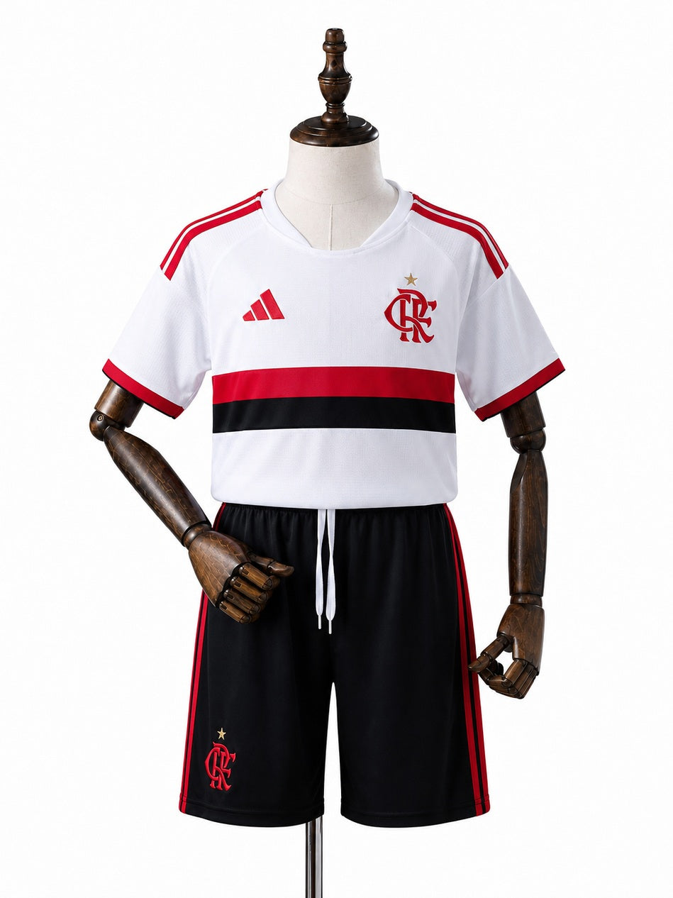 Flamengo 26/27 Away Kids Kit Jersey front wood mannequin white background