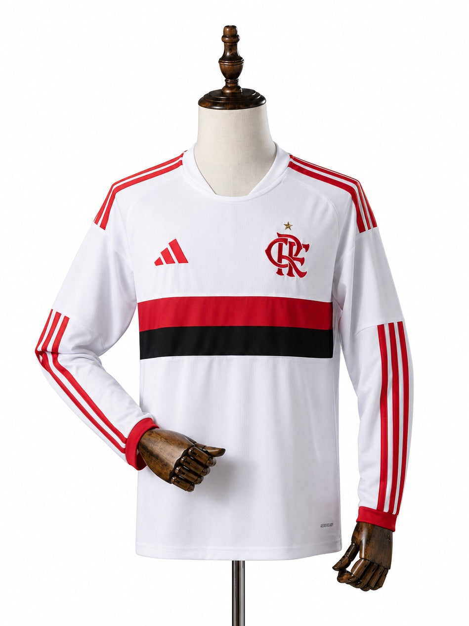 Flamengo 26/27 Away Long Sleeve Jersey front wood mannequin white background