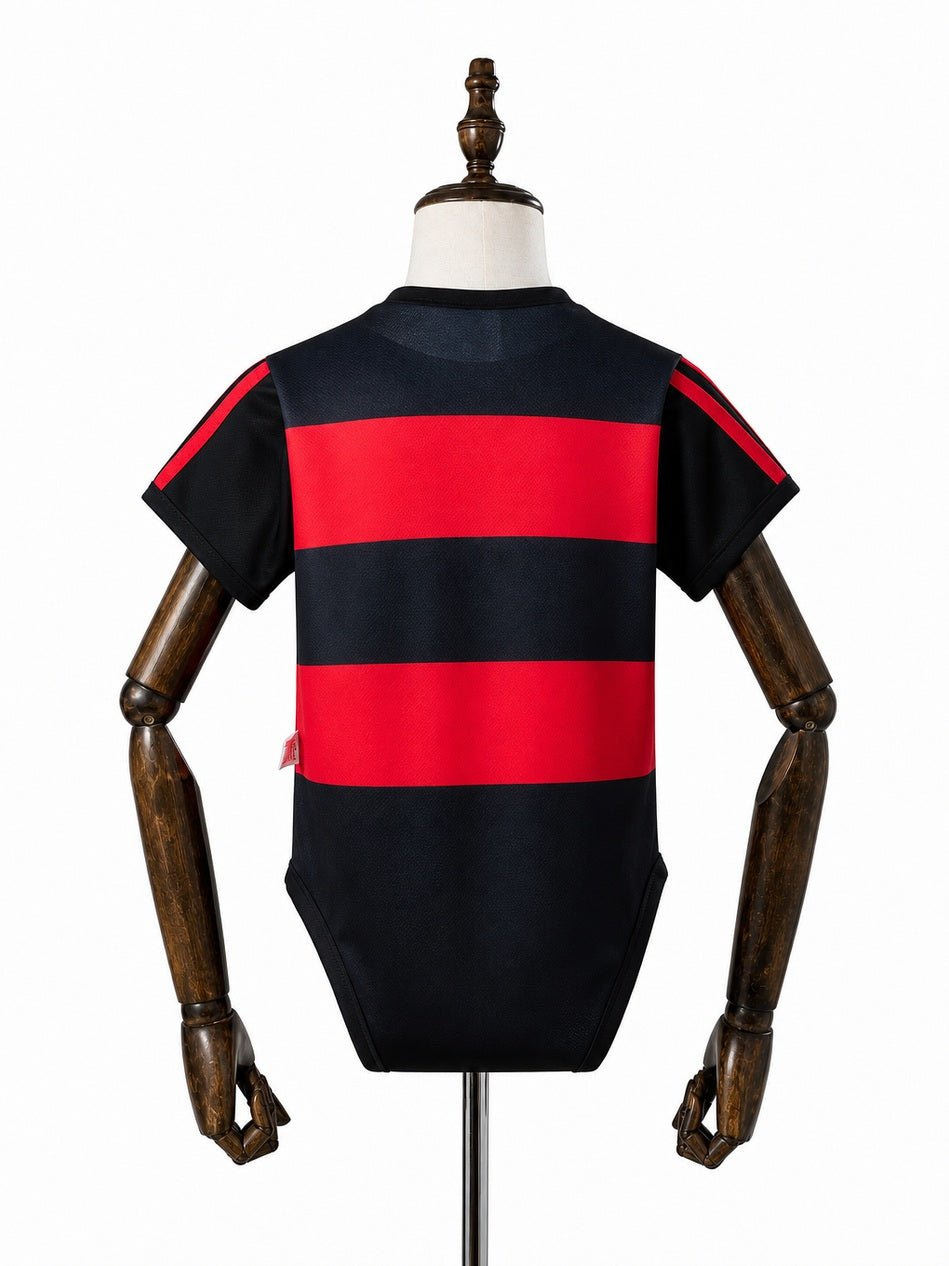 Flamengo 26/27 Home Baby Jersey back wood mannequin white background