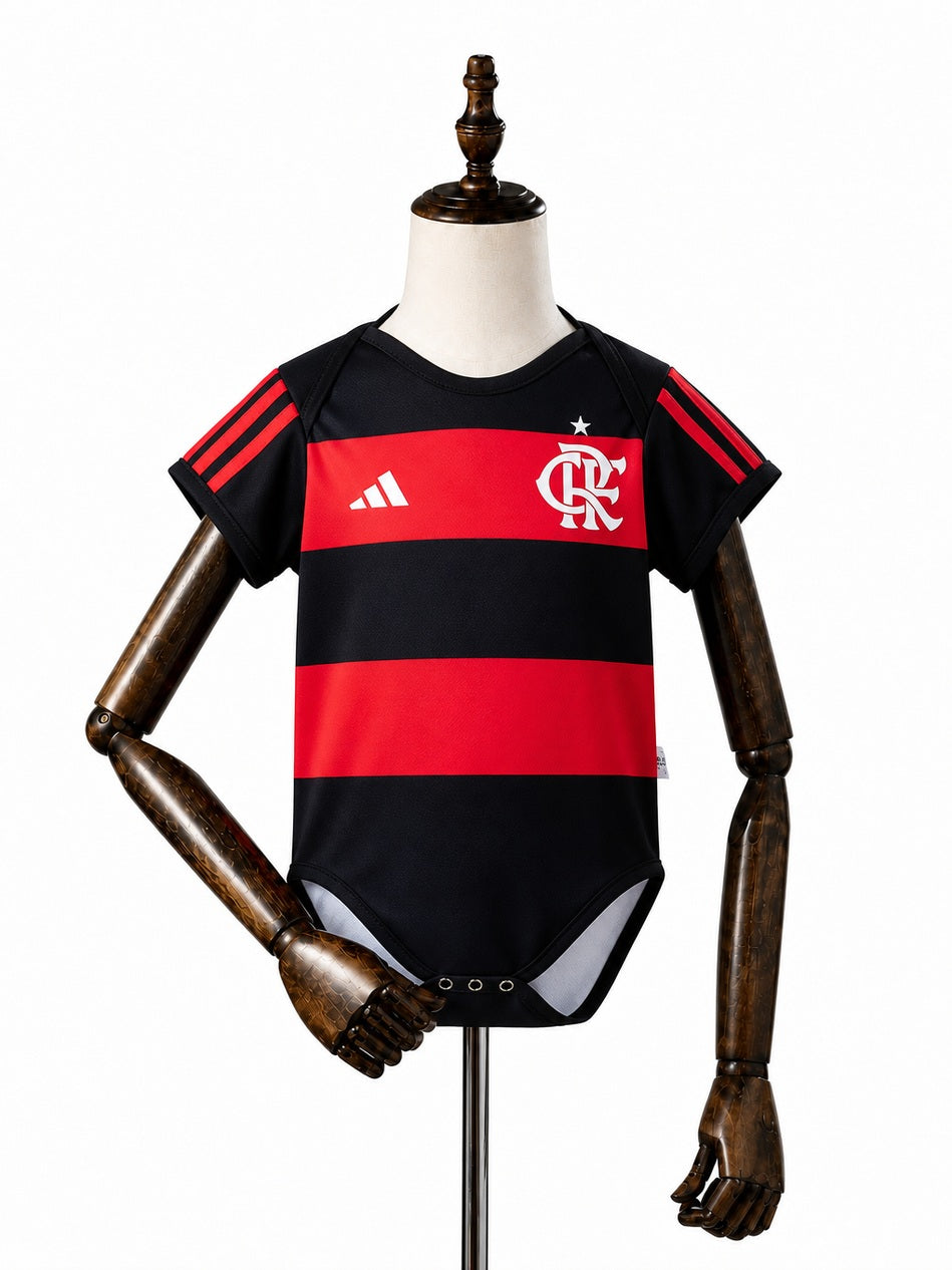 Flamengo 26/27 Home Baby Jersey front wood mannequin white background