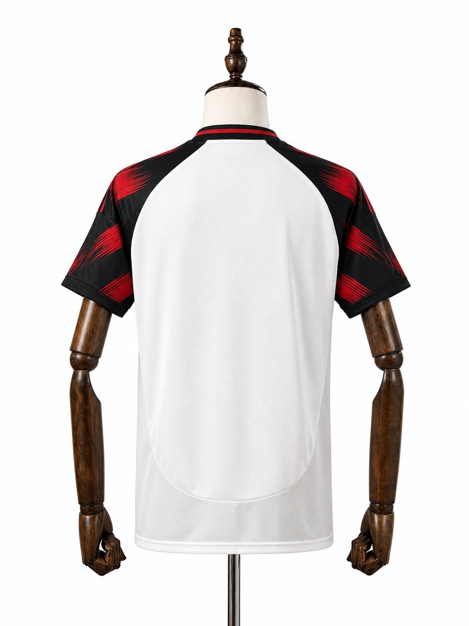 Flamengo Away Jersey back wood mannequin white background
