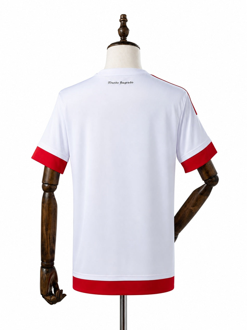 Flamengo Away Retro Jersey back wood mannequin white background
