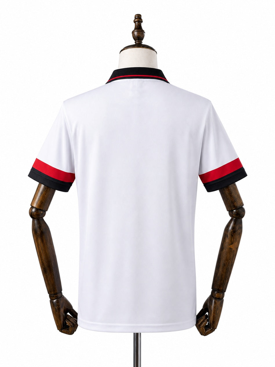Flamengo Away Retro Jersey back wood mannequin white background
