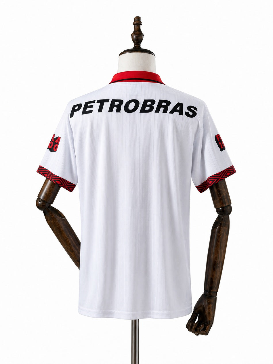 Flamengo Away Retro Jersey back wood mannequin white background