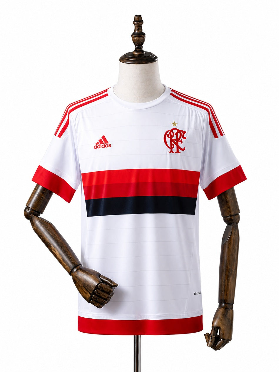Flamengo Away Retro Jersey front wood mannequin white background