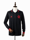 Flamengo Black Classic Edition Retro Long Sleeve Jersey front wood mannequin white background