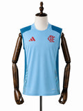 Flamengo Blue Vest Sleeveless Training Football Jersey front wood mannequin white background