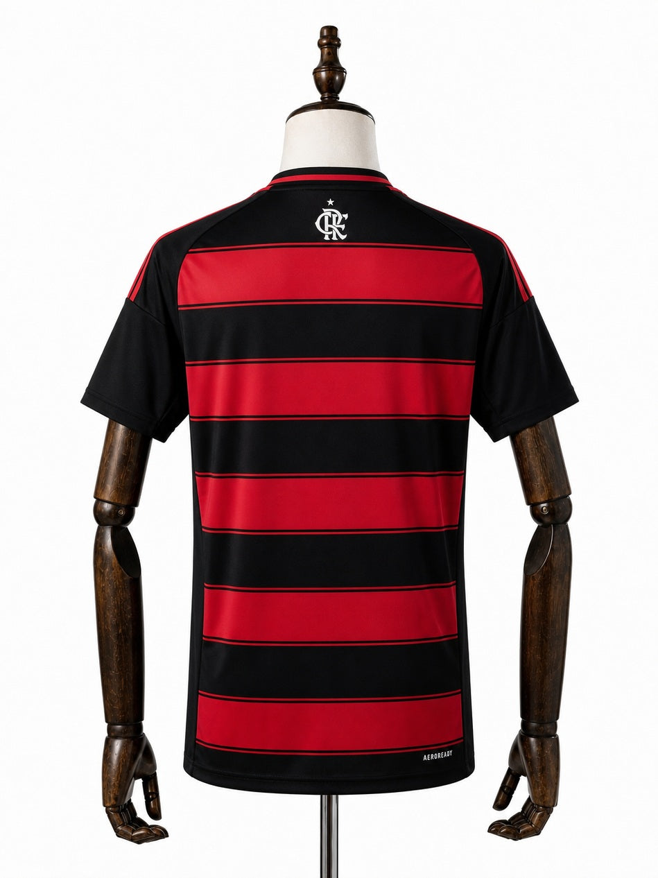 Flamengo Casual Red Jersey back wood mannequin white background