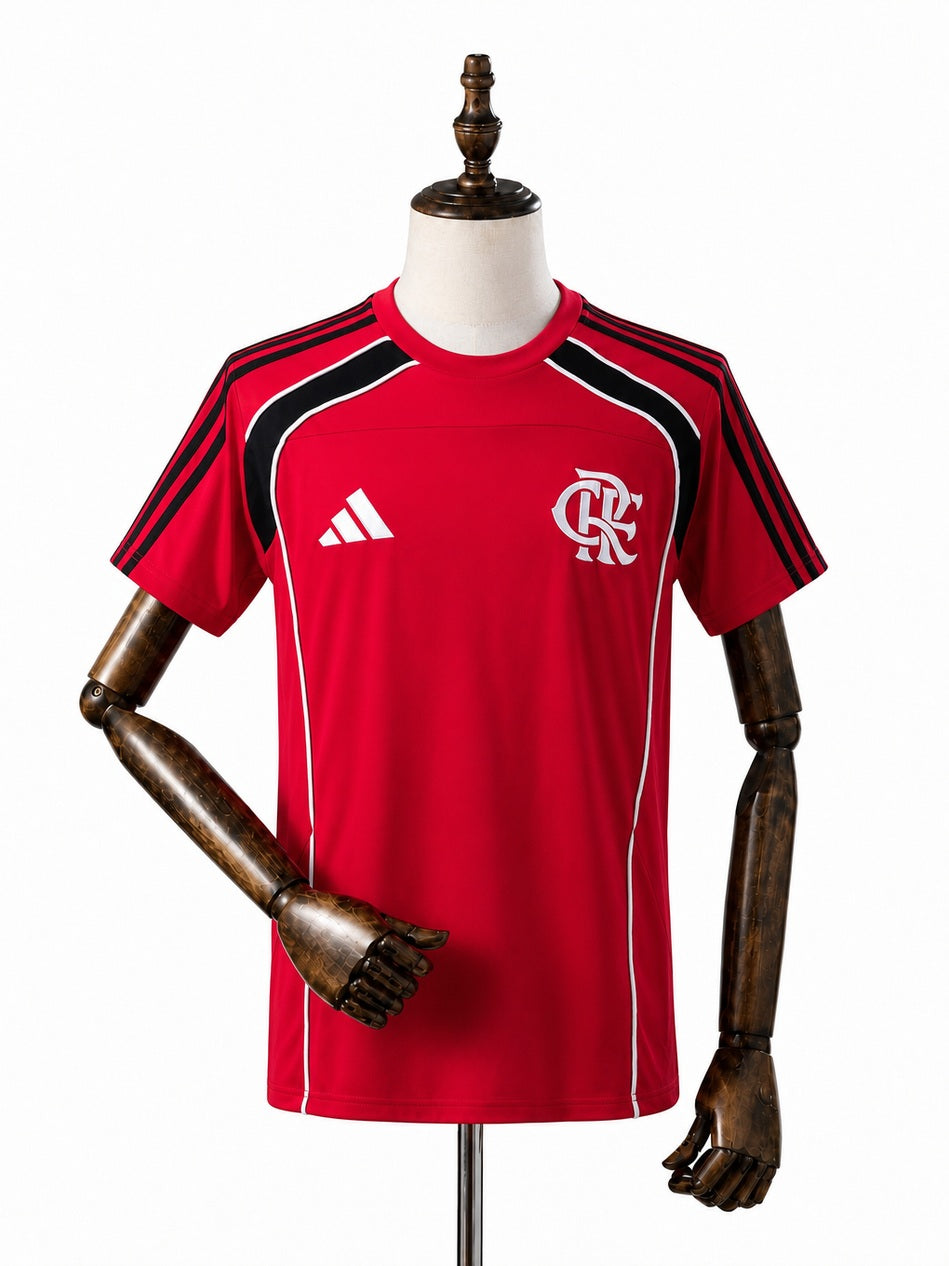 Flamengo Casual Red Jersey front wood mannequin white background