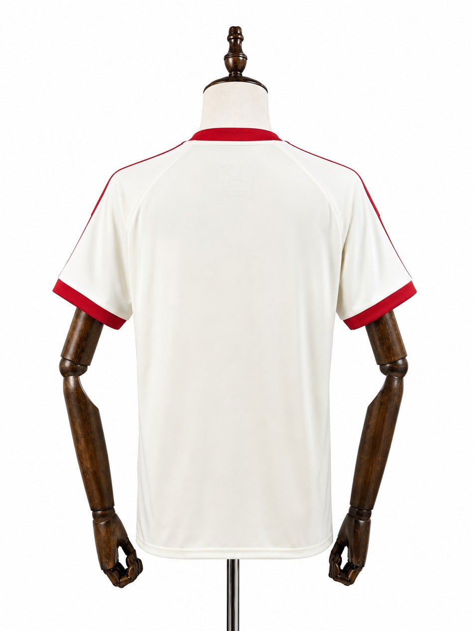 Flamengo Commemorative Edition white jersey back wood mannequin white background