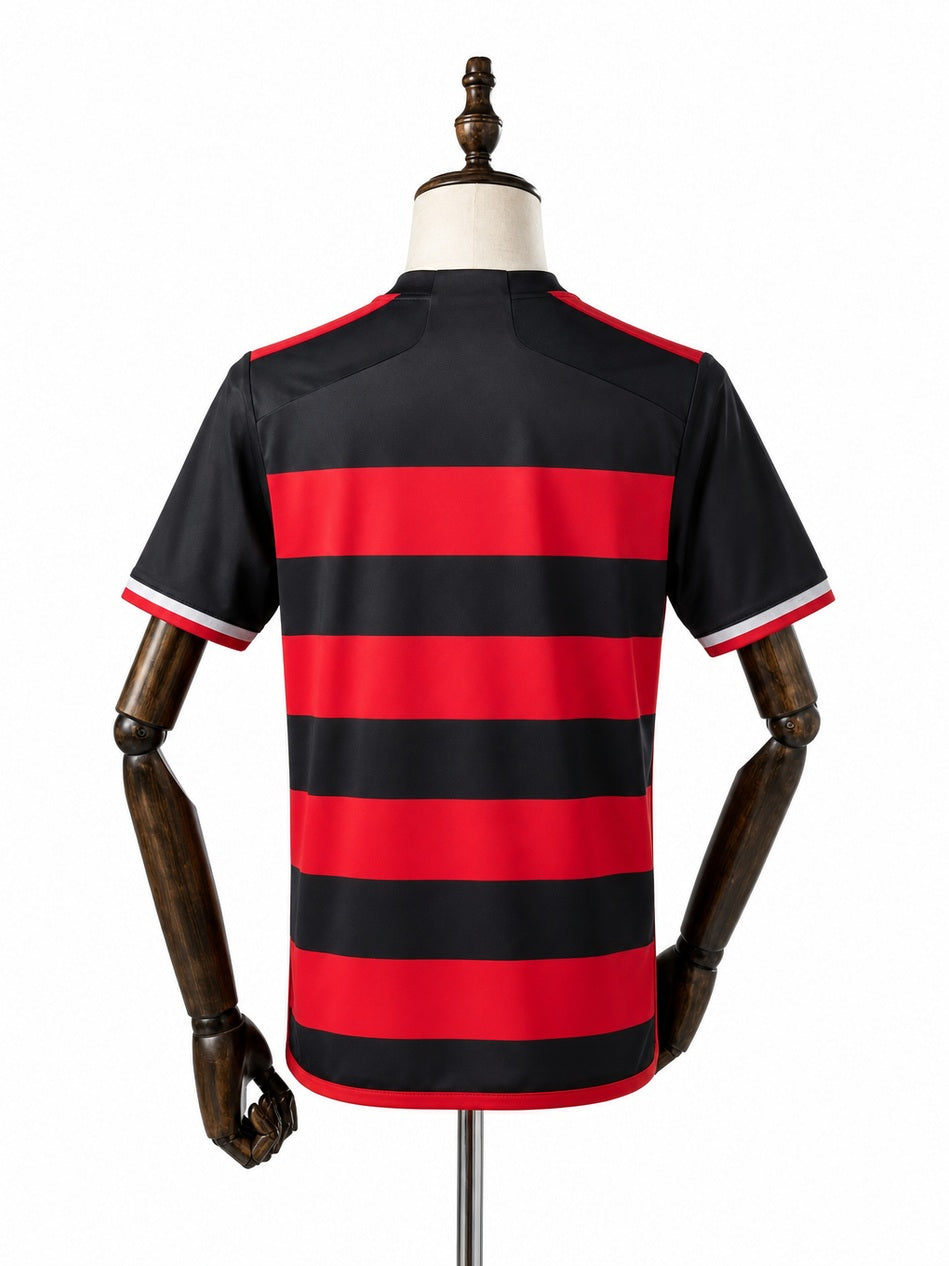 Flamengo CR Flamengo Home Kids Soccer Jerseys Kit 2024/25 back wood mannequin white background