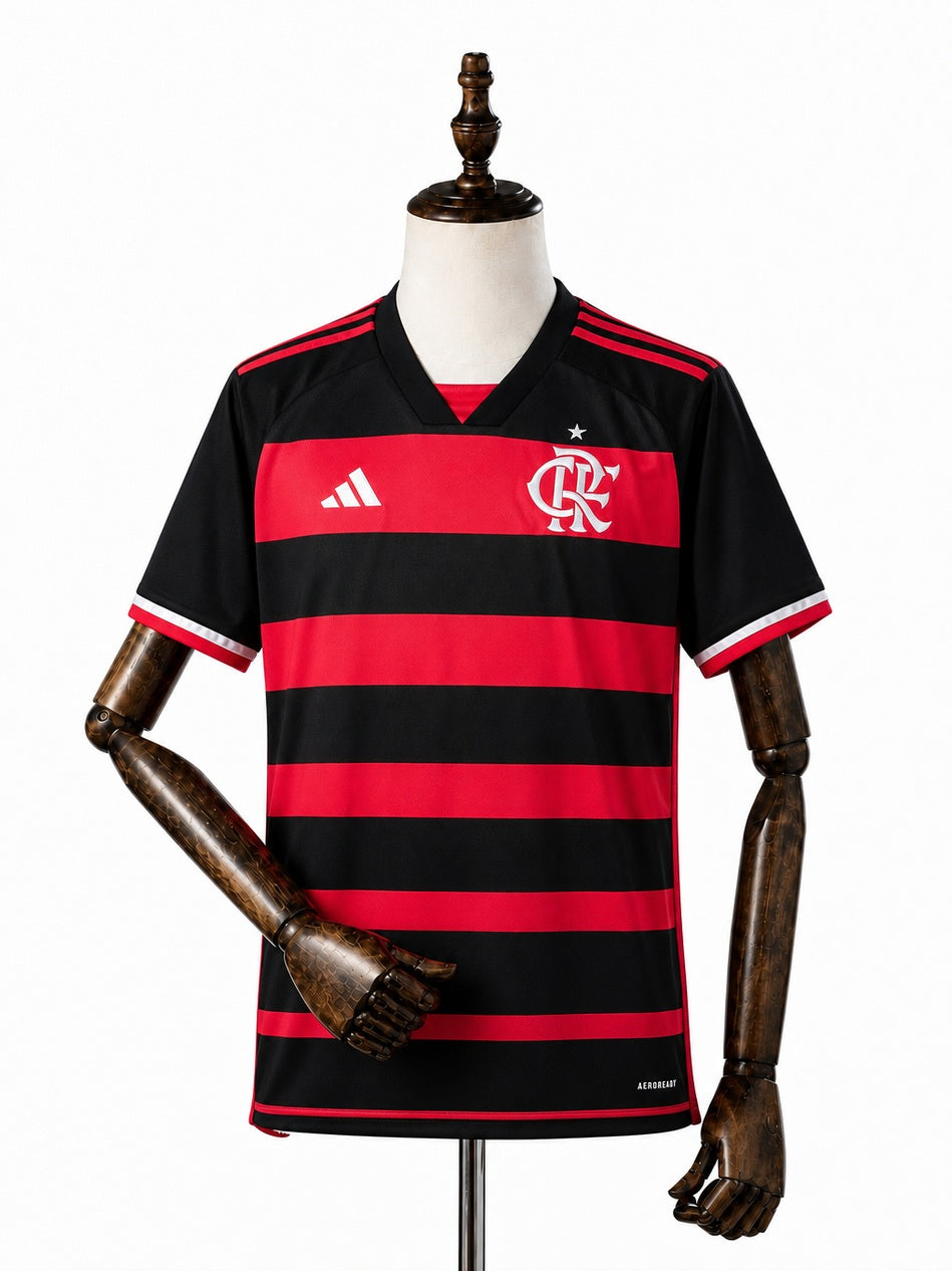 Flamengo home Jersey front wood mannequin white background