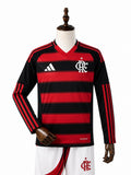 Flamengo home kids jersey front wood mannequin white background