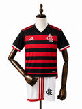 Flamengo home Kids kit front wood mannequin white background