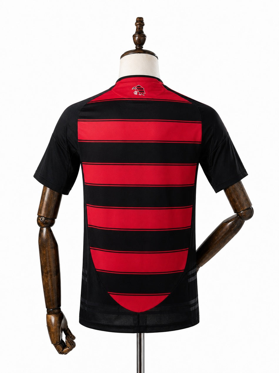 Flamengo Home Player Version Jersey back wood mannequin white background