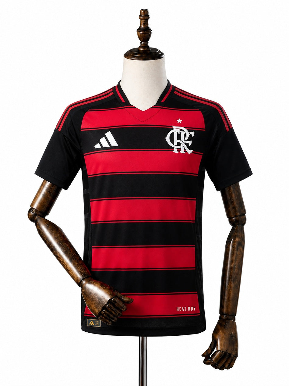 Flamengo Home Player Version Jersey front wood mannequin white background