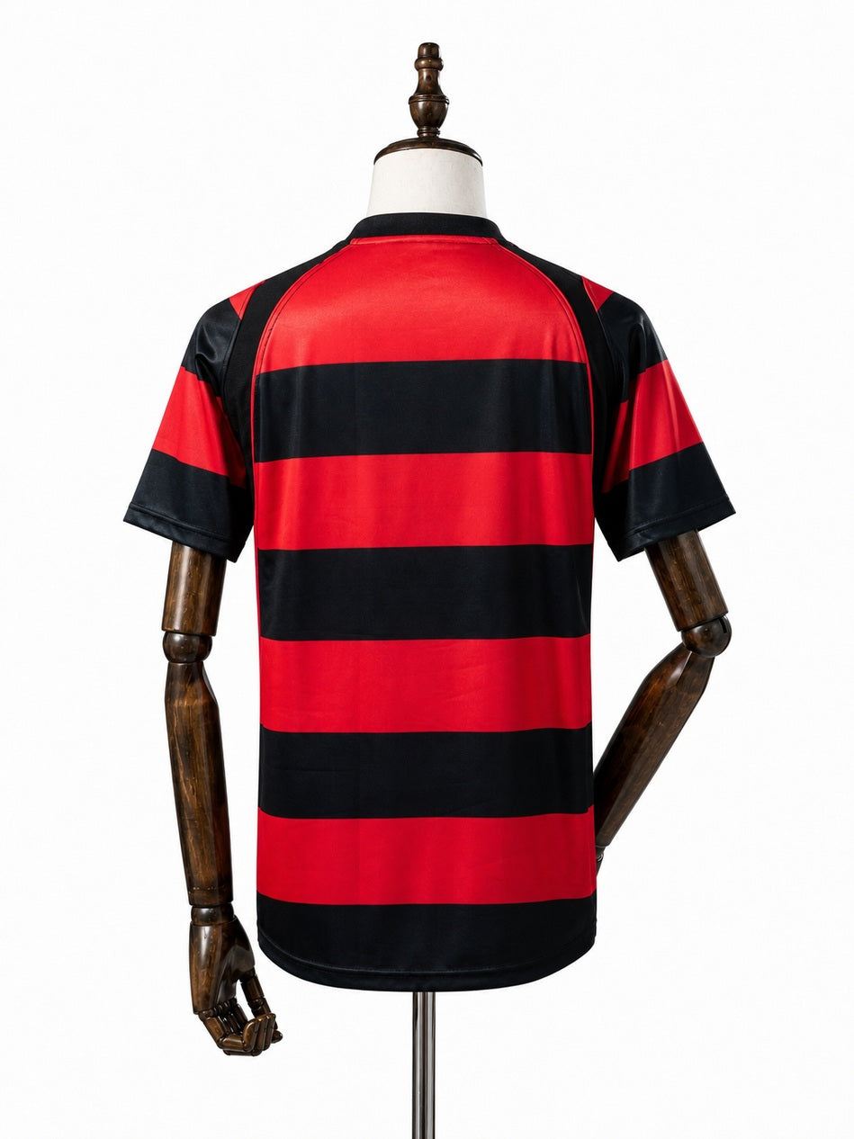 Flamengo Home Retro Jersey back wood mannequin white background