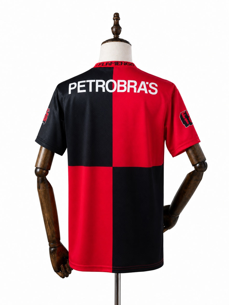 Flamengo Home Retro Jersey back wood mannequin white background