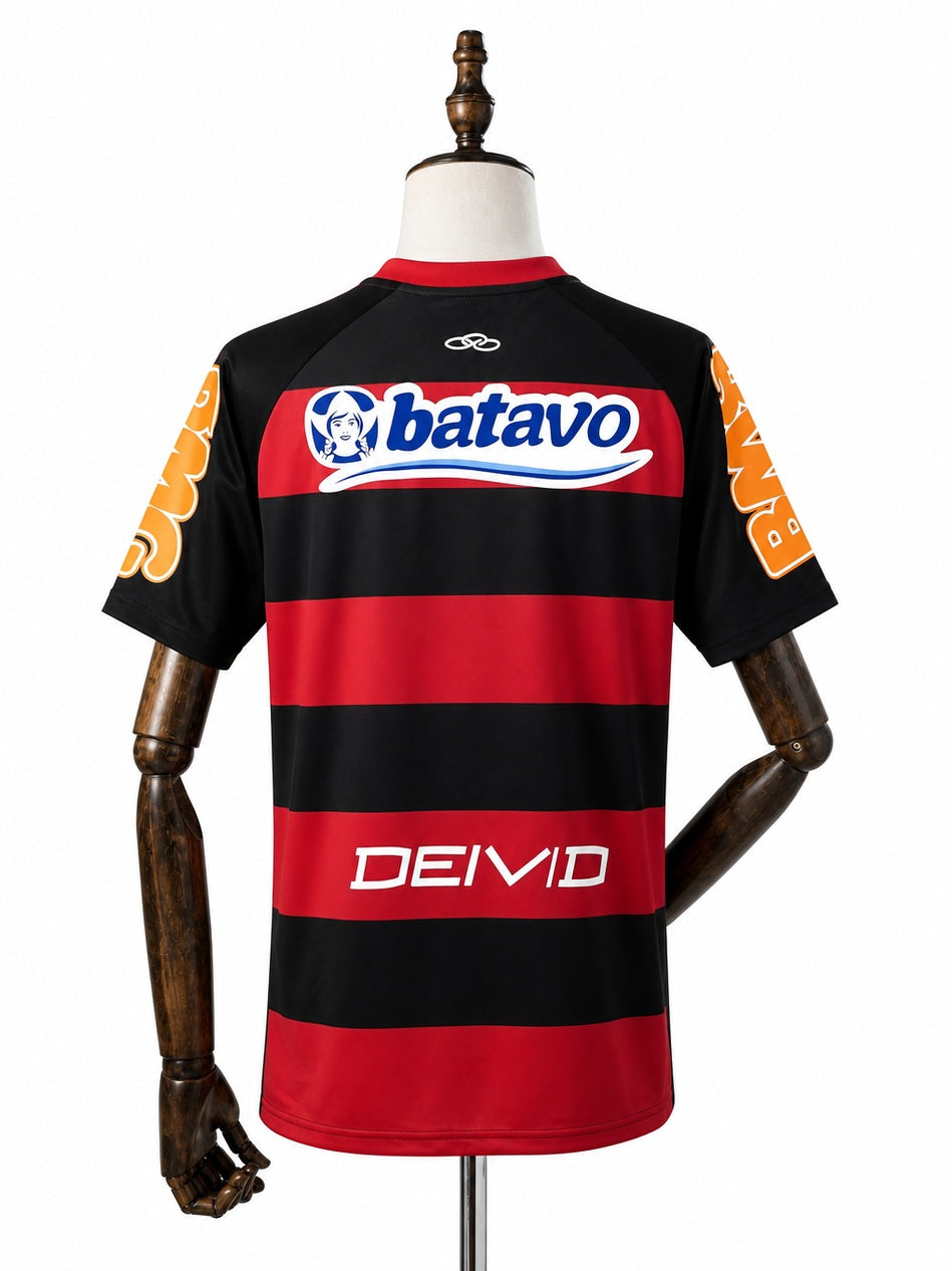 Flamengo Home Retro Jersey back wood mannequin white background