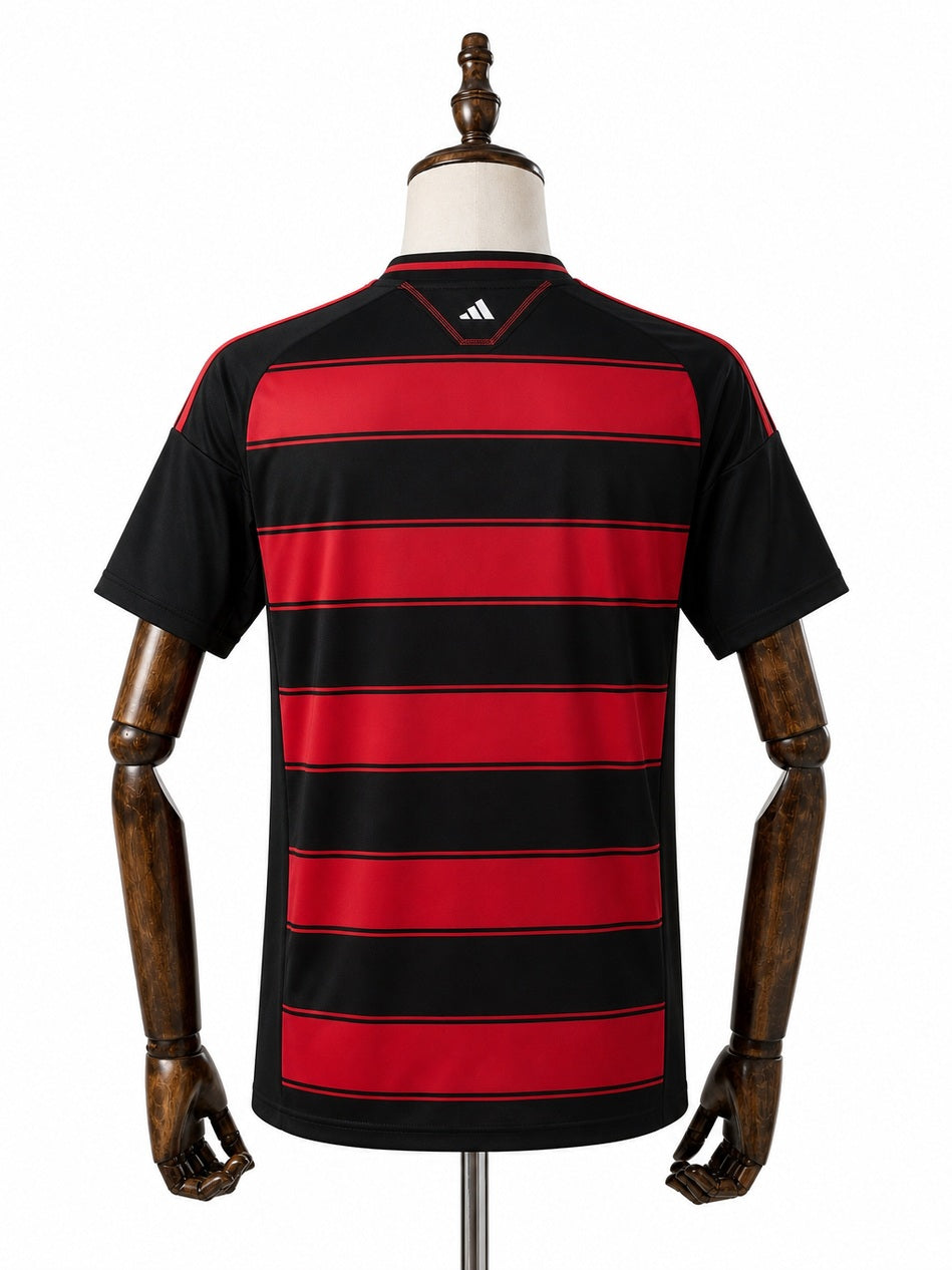 Flamengo joint version jersey back wood mannequin white background